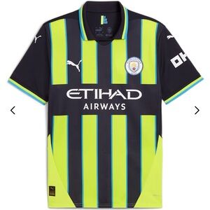 Manchester City Puma Jersey Adult Small Soccer Football Fan Gear NWT Navy/Yellow